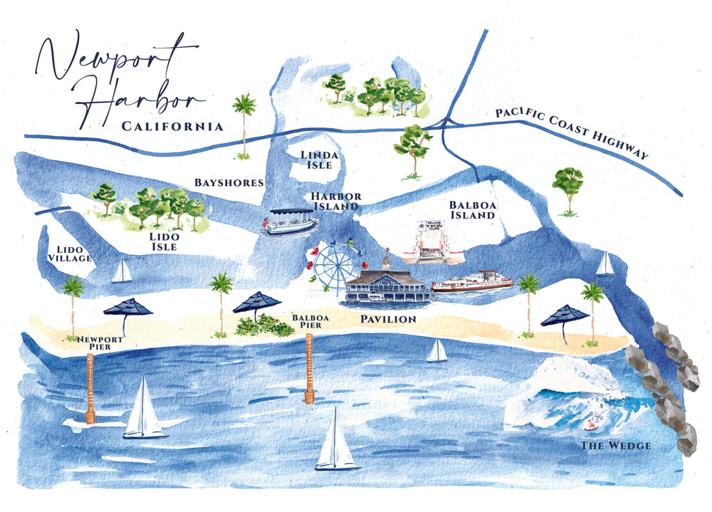 newport harbor notecard set