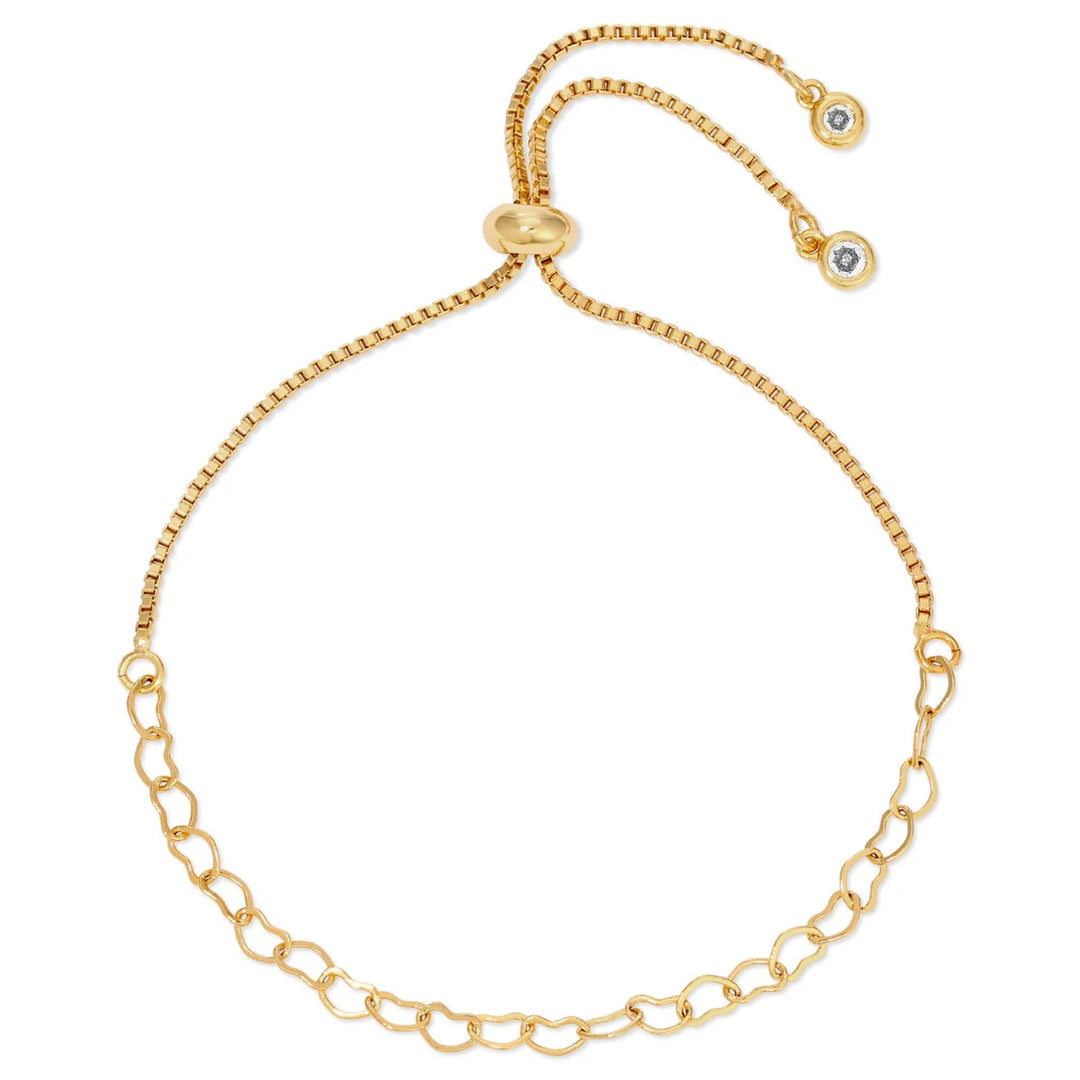 Gold bracelet on a white background