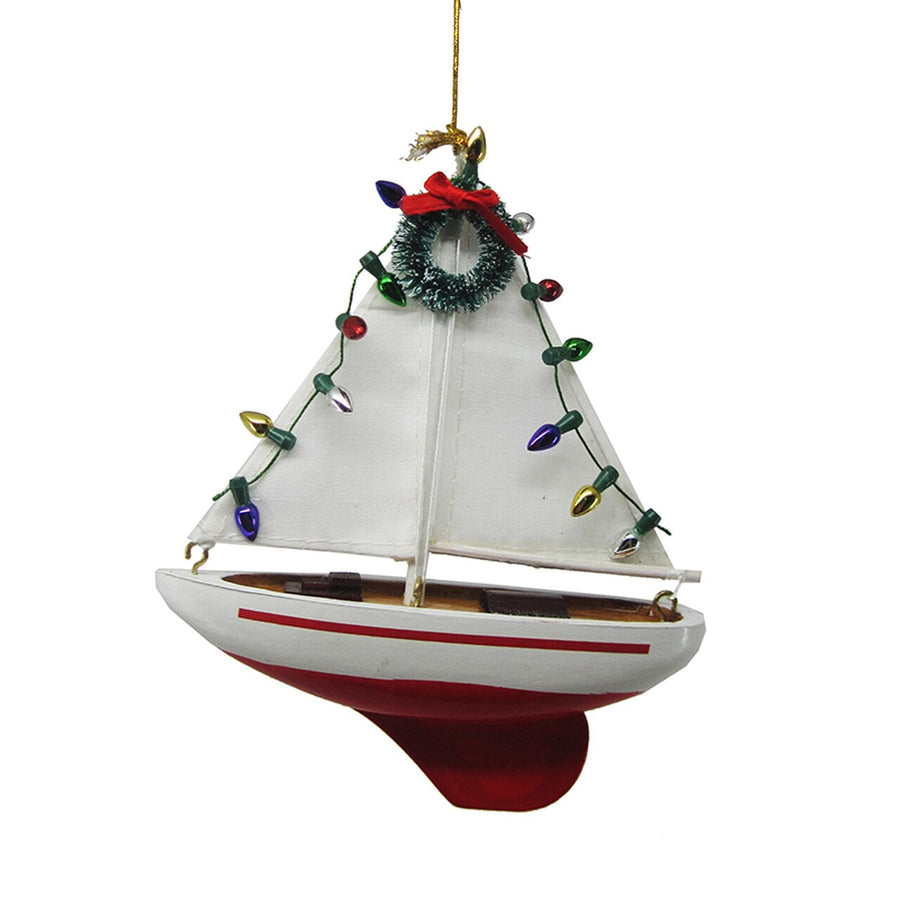 Sailboat Ornament with Lights
