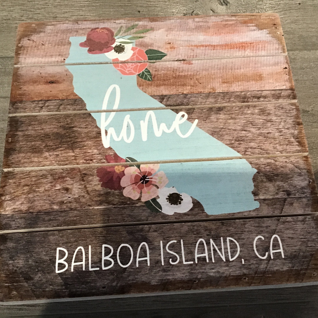 Home Balboa Island Square Sign