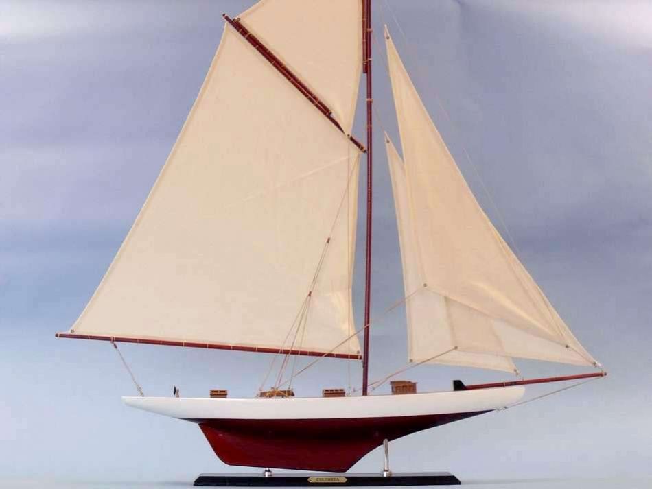 Wooden Columbia Model Sailboat 45"